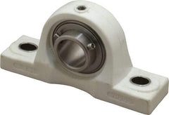 Value Collection - 1" ID, 5.5313" OAL x 2-25/32" OAH Pillow Block - 1,764 Lb Static Cap, 3,147 Lb Dyn Cap, 4-1/8" Btw Mnt Hole Ctrs, SS Thermoplastic - Americas Industrial Supply