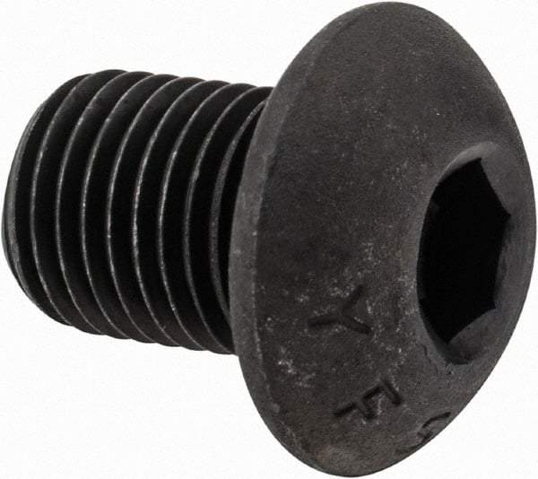 Value Collection - 3/8-24 UNF Hex Socket Drive, Button Screw - Alloy Steel, Black Oxide Finish, Fully Threaded, 1/2" Length Under Head - Americas Industrial Supply