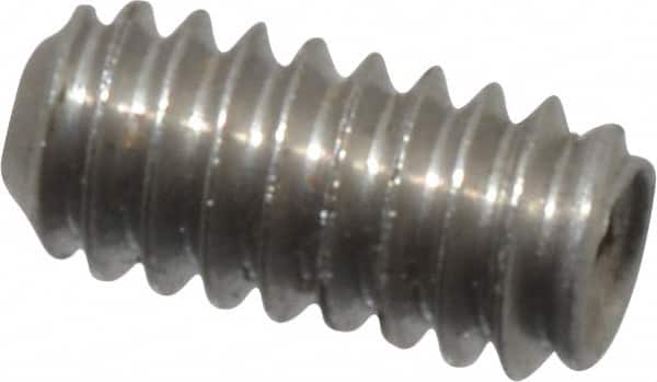 Value Collection - #0-80 UNF, 1/8" OAL, Cup Point Set Screw - Grade 18-8 Stainless Steel, 0.028" Key - Americas Industrial Supply