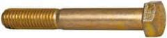 Made in USA - 1/2-13 UNC, 3-1/2" Length Under Head Hex Head Cap Screw - Partially Threaded, Grade 8 Alloy Steel, Zinc Yellow Dichromate Finish, 3/4" Hex - Americas Industrial Supply