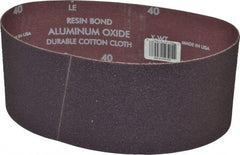 Norton - 4" Wide x 24" OAL, 40 Grit, Aluminum Oxide Abrasive Belt - Aluminum Oxide, Coarse, Coated, X Weighted Cloth Backing, Series R228 - Americas Industrial Supply