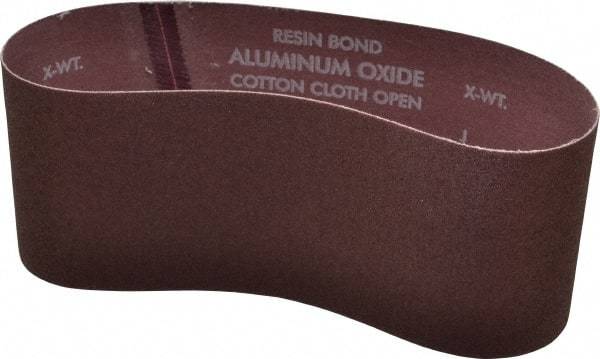 Norton - 4" Wide x 24" OAL, 80 Grit, Aluminum Oxide Abrasive Belt - Aluminum Oxide, Medium, Coated, X Weighted Cloth Backing, Series R228 - Americas Industrial Supply