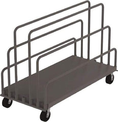 Jamco - 2,000 Lb Capacity Adjustable Sheet & Panel Truck - Steel Deck, 72" OAW, 9" Platform Height, Phenolic Casters - Americas Industrial Supply