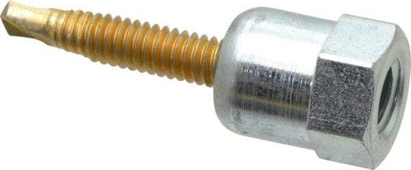 Buildex - 3/8" Zinc-Plated Steel Vertical (End Drilled) Mount Threaded Rod Anchor - 5/8" Diam x 1" Long, Swivel Head, 1,510 Lb Ultimate Pullout, For Use with Steel - Americas Industrial Supply