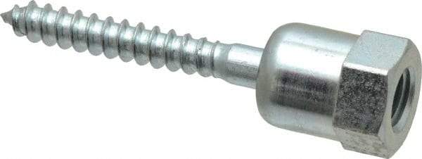 Buildex - 3/8" Zinc-Plated Steel Vertical (End Drilled) Mount Threaded Rod Anchor - 5/8" Diam x 2" Long, Swivel Head, 1,760 Lb Ultimate Pullout, For Use with Wood - Americas Industrial Supply