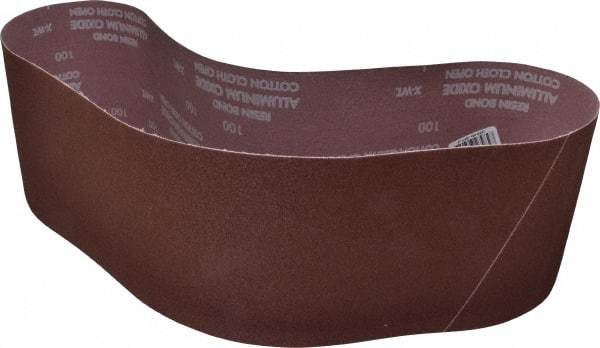 Norton - 6" Wide x 48" OAL, 100 Grit, Aluminum Oxide Abrasive Belt - Aluminum Oxide, Fine, Coated, X Weighted Cloth Backing, Series R228 - Americas Industrial Supply