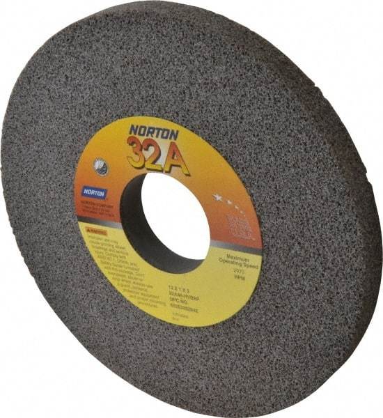 Norton - 12" Diam x 3" Hole x 1" Thick, H Hardness, 46 Grit Surface Grinding Wheel - Aluminum Oxide, Type 1, Coarse Grade, 2,070 Max RPM, Vitrified Bond, No Recess - Americas Industrial Supply