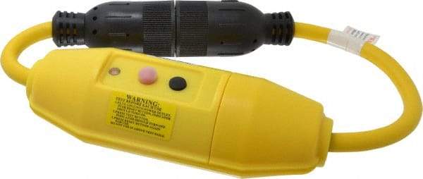 Tower - 1 Outlet, 125 Volt, 20 Amp Rating, Inline, Manual, Industrial GFCI - 2 Ft. Long Cord, 5-20 P and R NEMA Configuration, Switch, Pilot Light, Plastic Housing - Americas Industrial Supply