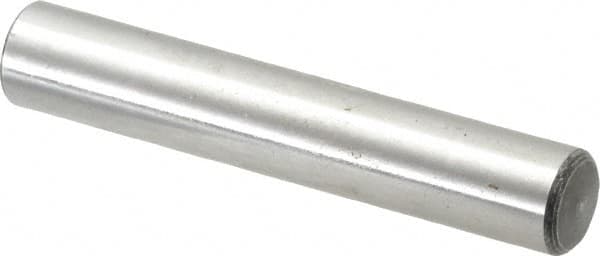 Value Collection - 7/16" Diam x 2-1/2" Pin Length Grade 8 Alloy Steel Standard Dowel Pin - C 50-58 Hardness, 39,100 Lb Breaking Strength, 1 Beveled & 1 Rounded End - Americas Industrial Supply