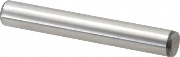 Value Collection - 7/16" Diam x 3" Pin Length Grade 8 Alloy Steel Standard Dowel Pin - C 50-58 Hardness, 39,100 Lb Breaking Strength, 1 Beveled & 1 Rounded End - Americas Industrial Supply