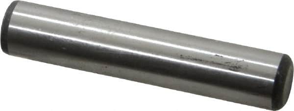 Value Collection - 1/2" Diam x 2-1/2" Pin Length Grade 8 Alloy Steel Standard Dowel Pin - C 50-58 Hardness, 51,000 Lb Breaking Strength, 1 Beveled & 1 Rounded End - Americas Industrial Supply
