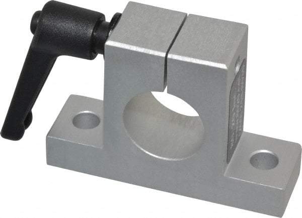 80/20 Inc. - 3 Inch Wide x 2-1/8 Inch High x 7/8 Inch Deep Horizontal Quick Clamp - 1.004 Inch Hole x 0.328 Inch Bolt Hole Diameter - Americas Industrial Supply