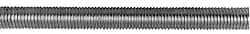 Made in USA - 2 - 4-1/2 UNC (Coarse), 6' Long, Low Carbon Steel Threaded Rod - Zinc-Plated Finish, Right Hand Thread - Americas Industrial Supply