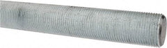 Made in USA - 1-14 UNF (Fine), 3' Long, Low Carbon Steel Threaded Rod - Zinc-Plated Finish, Right Hand Thread - Americas Industrial Supply