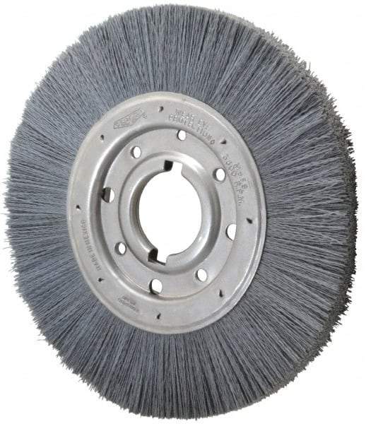 Osborn - 10" OD, 2" Arbor Hole, Crimped Nylon Wheel Brush - 1" Face Width, 2-1/16" Trim Length, 3,600 RPM - Americas Industrial Supply