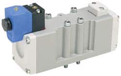 Parker - 4 Way, 2 Position, Aluminum Solenoid Valve - Normally Open Through Ports 1 & 2, Nitrile Seal - Americas Industrial Supply