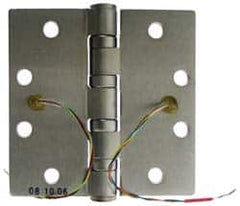 Stanley - 4-1/2" Long x 4-1/2" Wide Steel Full Mortise, Concealed Electric Commercial Hinge - Americas Industrial Supply