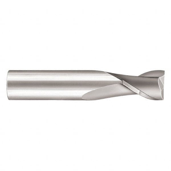 SGS - 7mm, 12mm LOC, 8mm Shank Diam, 50mm OAL, 2 Flute, Solid Carbide Square End Mill - Single End, TiCN Finish, Spiral Flute, 30° Helix, Centercutting, Right Hand Cut, Right Hand Flute, Series 17M - Americas Industrial Supply