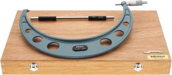 Mitutoyo - 11 to 12" Range, 0.001" Graduation, Mechanical Outside Micrometer - Ratchet Stop Thimble, Accurate to 0.00025" - Americas Industrial Supply