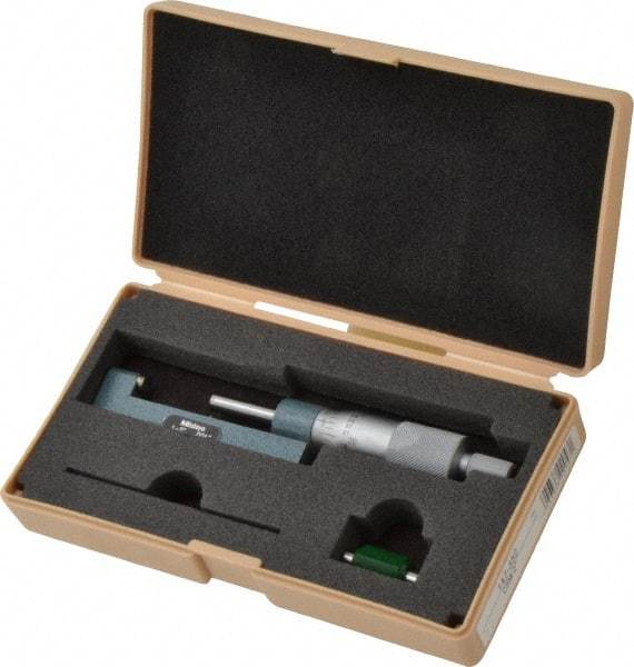 Mitutoyo - 1 to 2" Range, Mechanical Hub Micrometer - 0.001" Graduation, 0.0001" Accuracy - Americas Industrial Supply