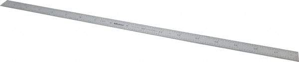 Mitutoyo - 18" Long, 1/100, 1/64, 1/32, 1/10" Graduation, Flexible Stainless Steel Rule - 5R Graduation Style, 3/4" Wide, Silver, Satin Chrome Finish - Americas Industrial Supply