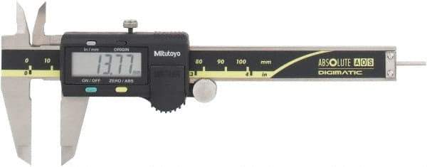Mitutoyo - 0 to 100mm Range, 0.01mm Resolution, Electronic Caliper - Stainless Steel with 40mm Stainless Steel Jaws, 0.03mm Accuracy - Americas Industrial Supply