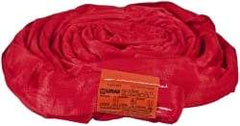 Lift-All - 12' Long x 2-1/8" Wide, 13,200 Lb Vertical Capacity, Polyester Web Sling - 10,600 Lb Choker Capacity, 1-3/8" Diam Chain, Red, with Endless Sling - Americas Industrial Supply