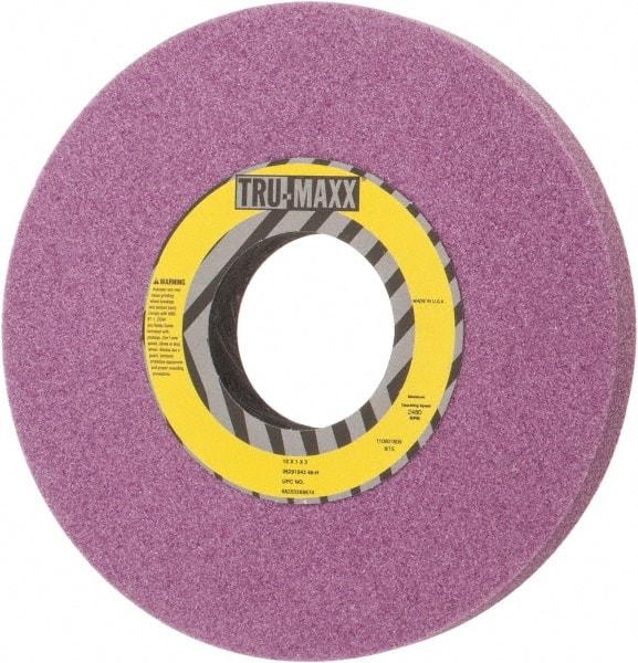 Tru-Maxx - 10" Diam x 3" Hole x 1" Thick, H Hardness, 46 Grit Surface Grinding Wheel - Aluminum Oxide, Type 1, Coarse Grade, 2,480 Max RPM, Vitrified Bond, No Recess - Americas Industrial Supply