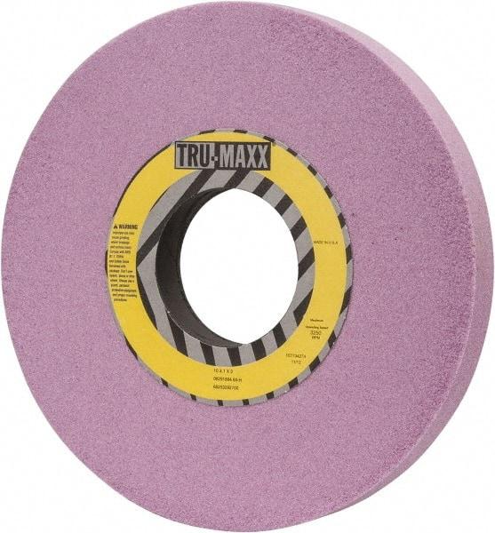 Tru-Maxx - 10" Diam x 3" Hole x 1" Thick, H Hardness, 60 Grit Surface Grinding Wheel - Aluminum Oxide, Type 1, Medium Grade, 3,250 Max RPM, Vitrified Bond, No Recess - Americas Industrial Supply