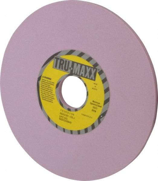 Tru-Maxx - 7" Diam x 1-1/4" Hole x 1/4" Thick, J Hardness, 120 Grit Surface Grinding Wheel - Aluminum Oxide, Type 1, Fine Grade, 3,600 Max RPM, Vitrified Bond, No Recess - Americas Industrial Supply