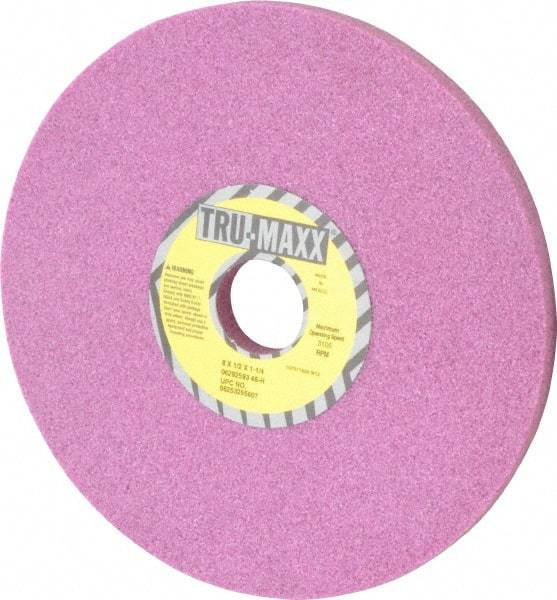 Tru-Maxx - 8" Diam x 1-1/4" Hole x 1/2" Thick, H Hardness, 46 Grit Surface Grinding Wheel - Aluminum Oxide, Type 1, Coarse Grade, 3,105 Max RPM, Vitrified Bond, No Recess - Americas Industrial Supply