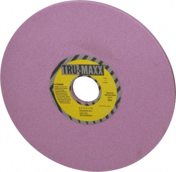 Tru-Maxx - 8" Diam x 1-1/4" Hole x 1/4" Thick, I Hardness, 60 Grit Surface Grinding Wheel - Aluminum Oxide, Type 1, Medium Grade, 3,600 Max RPM, Vitrified Bond, No Recess - Americas Industrial Supply
