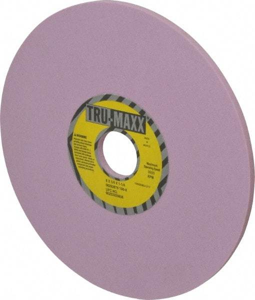 Tru-Maxx - 8" Diam x 1-1/4" Hole x 1/4" Thick, K Hardness, 100 Grit Surface Grinding Wheel - Aluminum Oxide, Type 1, Fine Grade, 3,600 Max RPM, Vitrified Bond, No Recess - Americas Industrial Supply