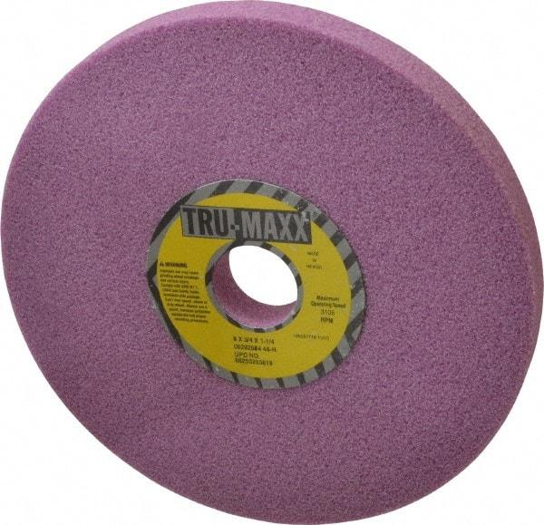 Tru-Maxx - 8" Diam x 1-1/4" Hole x 3/4" Thick, H Hardness, 46 Grit Surface Grinding Wheel - Aluminum Oxide, Type 1, Coarse Grade, 3,105 Max RPM, Vitrified Bond, No Recess - Americas Industrial Supply
