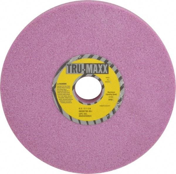 Tru-Maxx - 8" Diam x 1-1/4" Hole x 1" Thick, I Hardness, 46 Grit Surface Grinding Wheel - Aluminum Oxide, Type 1, Coarse Grade, 3,105 Max RPM, Vitrified Bond, No Recess - Americas Industrial Supply