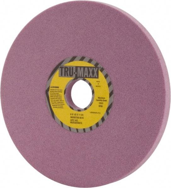 Tru-Maxx - 8" Diam x 1-1/4" Hole x 1/2" Thick, K Hardness, 60 Grit Surface Grinding Wheel - Aluminum Oxide, Type 1, Medium Grade, 3,600 Max RPM, Vitrified Bond, No Recess - Americas Industrial Supply
