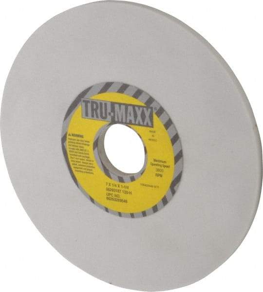 Tru-Maxx - 7" Diam x 1-1/4" Hole x 1/4" Thick, H Hardness, 120 Grit Surface Grinding Wheel - Aluminum Oxide, Type 1, Fine Grade, 3,600 Max RPM, Vitrified Bond, No Recess - Americas Industrial Supply