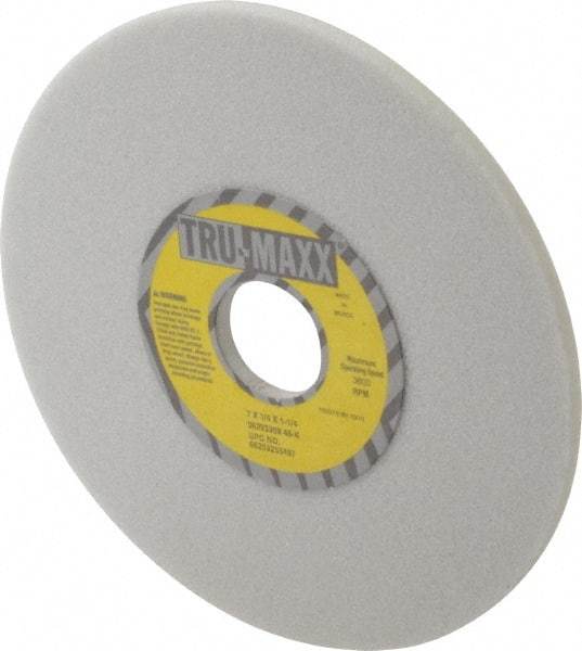 Tru-Maxx - 7" Diam x 1-1/4" Hole x 1/4" Thick, K Hardness, 46 Grit Surface Grinding Wheel - Aluminum Oxide, Type 1, Coarse Grade, 3,600 Max RPM, Vitrified Bond, No Recess - Americas Industrial Supply