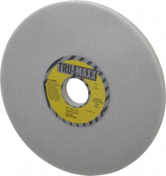 Tru-Maxx - 8" Diam x 1-1/4" Hole x 1/2" Thick, K Hardness, 46 Grit Surface Grinding Wheel - Aluminum Oxide, Type 1, Coarse Grade, 3,600 Max RPM, Vitrified Bond, No Recess - Americas Industrial Supply