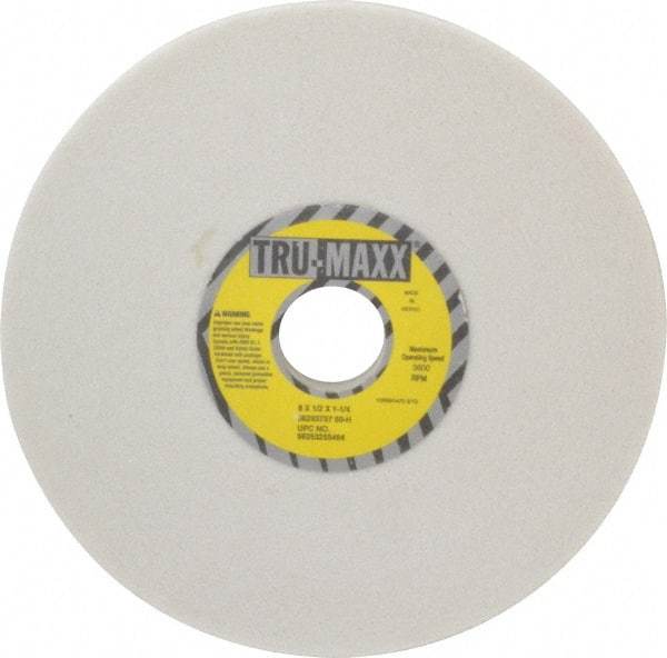 Tru-Maxx - 8" Diam x 1-1/4" Hole x 1/2" Thick, H Hardness, 60 Grit Surface Grinding Wheel - Aluminum Oxide, Type 1, Medium Grade, 3,600 Max RPM, Vitrified Bond, No Recess - Americas Industrial Supply