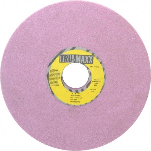 Tru-Maxx - 7" Diam x 1-1/4" Hole x 1" Thick, I Hardness, 60 Grit Surface Grinding Wheel - Aluminum Oxide, Type 5, Medium Grade, 3,600 Max RPM, Vitrified Bond, One-Side Recess - Americas Industrial Supply