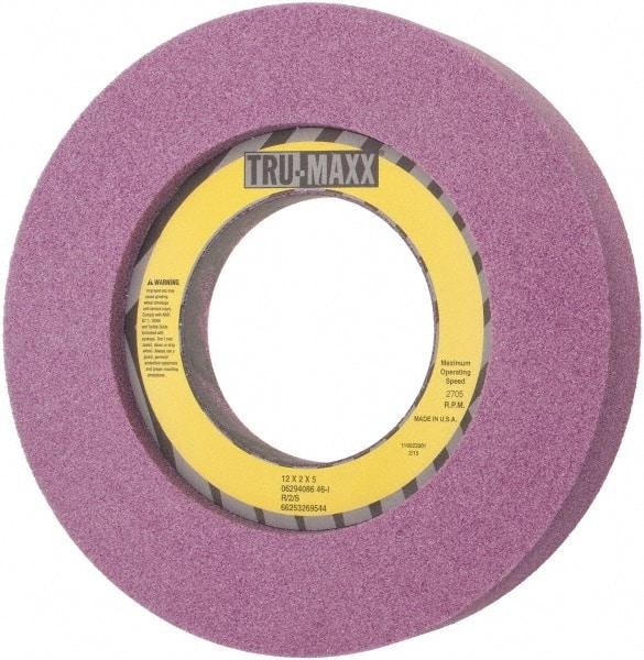 Tru-Maxx - 12" Diam x 5" Hole x 2" Thick, I Hardness, 46 Grit Surface Grinding Wheel - Aluminum Oxide, Type 7, Coarse Grade, 2,705 Max RPM, Vitrified Bond, Two-Side Recess - Americas Industrial Supply