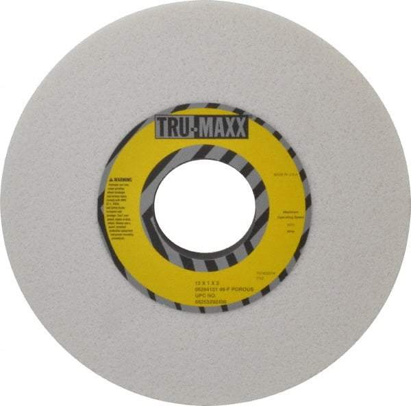 Tru-Maxx - 12" Diam x 3" Hole x 1" Thick, F Hardness, 46 Grit Surface Grinding Wheel - Aluminum Oxide, Type 1, Coarse Grade, 2,070 Max RPM, Vitrified Bond, No Recess - Americas Industrial Supply