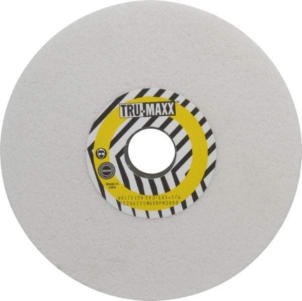 Tru-Maxx - 8" Diam x 1-1/4" Hole x 3/4" Thick, G Hardness, 46 Grit Surface Grinding Wheel - Aluminum Oxide, Type 1, Coarse Grade, 3,105 Max RPM, Vitrified Bond, No Recess - Americas Industrial Supply