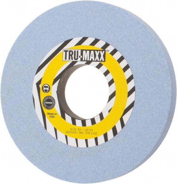 Tru-Maxx - 10" Diam x 3" Hole x 1" Thick, J Hardness, 60 Grit Surface Grinding Wheel - Ceramic, Type 1, Medium Grade, 2,483 Max RPM, Vitrified Bond, No Recess - Americas Industrial Supply