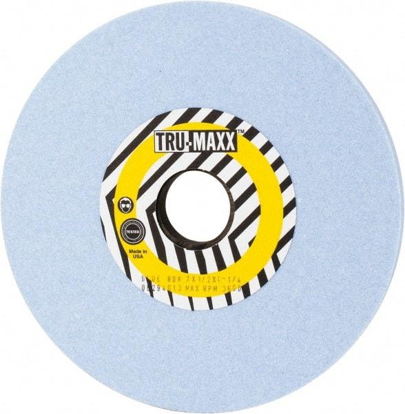 Tru-Maxx - 7" Diam x 1-1/4" Hole x 1/2" Thick, K Hardness, 80 Grit Surface Grinding Wheel - Ceramic, Type 1, Medium Grade, 3,600 Max RPM, Vitrified Bond, No Recess - Americas Industrial Supply