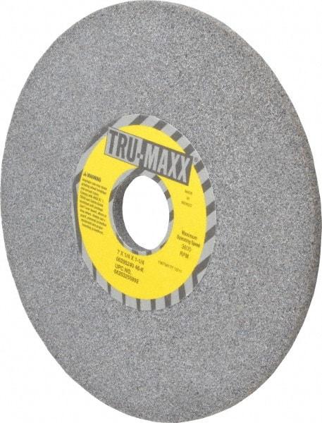 Tru-Maxx - 7" Diam x 1-1/4" Hole x 1/4" Thick, K Hardness, 46 Grit Surface Grinding Wheel - Aluminum Oxide, Type 1, Coarse Grade, 3,600 Max RPM, Vitrified Bond, No Recess - Americas Industrial Supply