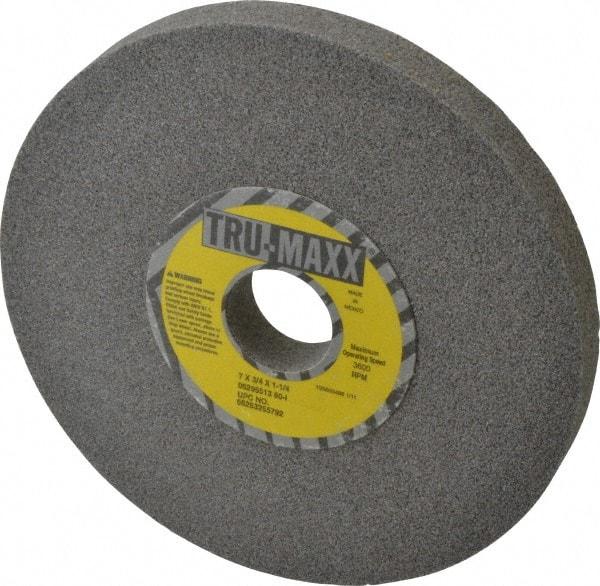 Tru-Maxx - 7" Diam x 1-1/4" Hole x 3/4" Thick, I Hardness, 60 Grit Surface Grinding Wheel - Aluminum Oxide, Type 1, Medium Grade, 3,600 Max RPM, Vitrified Bond, No Recess - Americas Industrial Supply