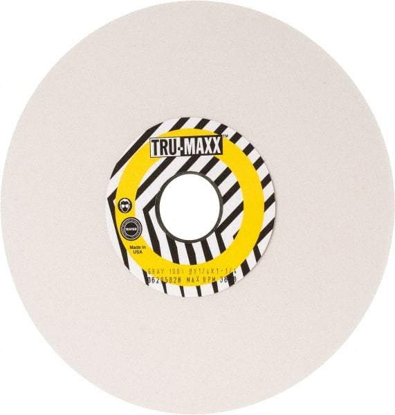 Tru-Maxx - 8" Diam x 1-1/4" Hole x 1/4" Thick, I Hardness, 100 Grit Surface Grinding Wheel - Aluminum Oxide, Type 1, Fine Grade, 3,600 Max RPM, Vitrified Bond, No Recess - Americas Industrial Supply