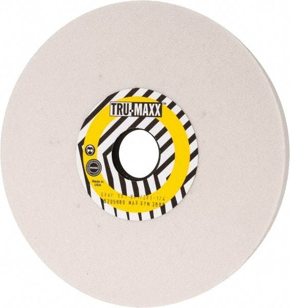 Tru-Maxx - 8" Diam x 1-1/4" Hole x 1/2" Thick, J Hardness, 80 Grit Surface Grinding Wheel - Aluminum Oxide, Type 1, Medium Grade, 3,600 Max RPM, Vitrified Bond, No Recess - Americas Industrial Supply